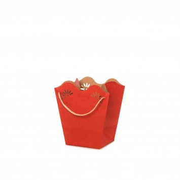 Daisy Pot Shopper Kraft Medium Red (12) IOYRO